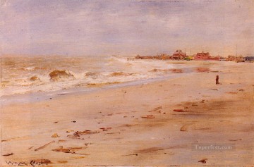 風景 Painting - コースタル ビューの印象派の風景ウィリアム メリット チェイス ビーチ